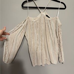 Vici Cream Pleated Smocked Blouse